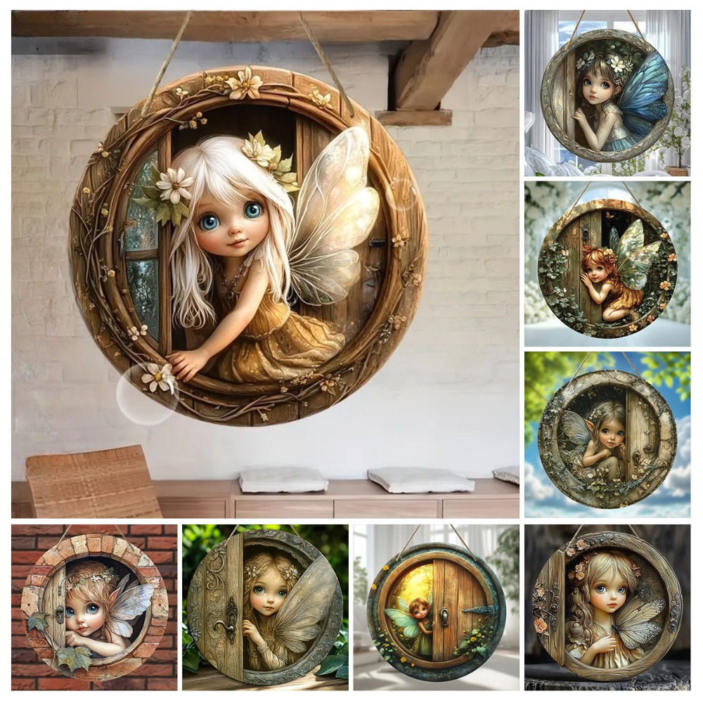 Home Office Logo - 2D Charming Fairy Door Circular Wooden