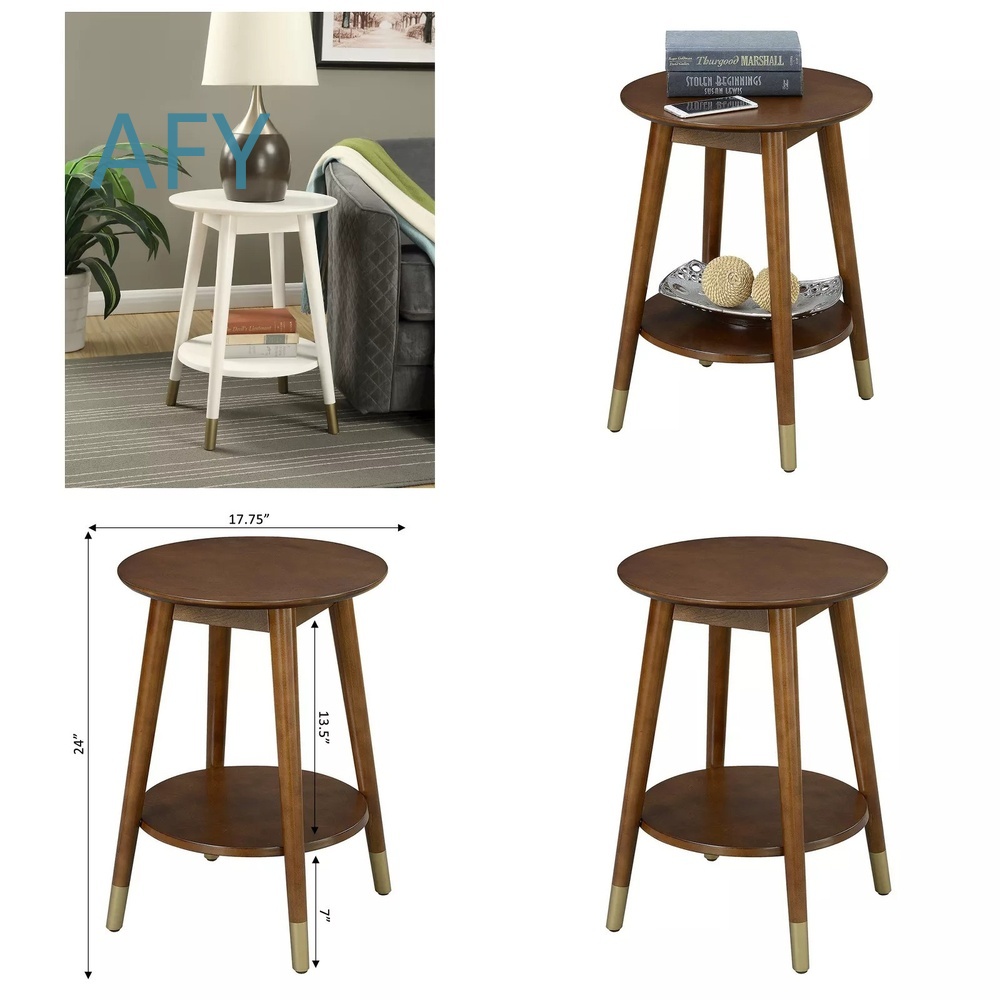 Home Office Of Ikea - Wooden Side Table with Bottom Storage
