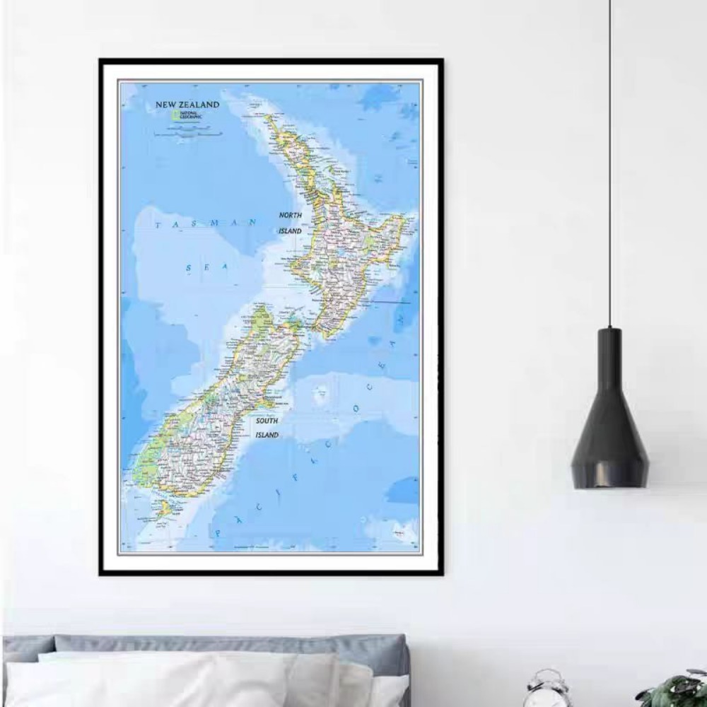 Home Office And Library - Large HD New Zealand Map Posters
