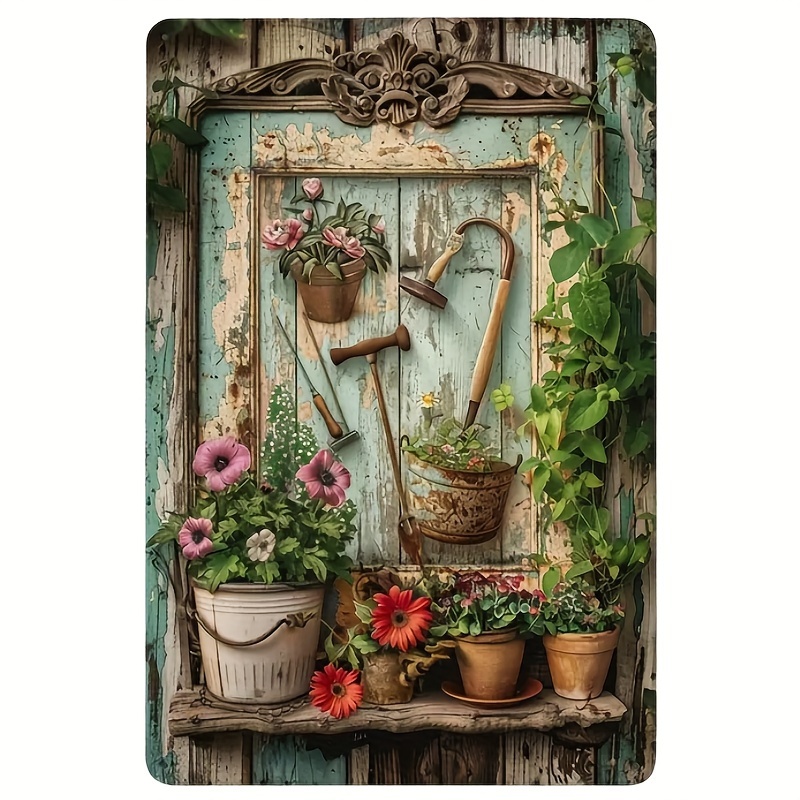 Vintage floral metal tin signa - đánh giá và giá Home Office And Library