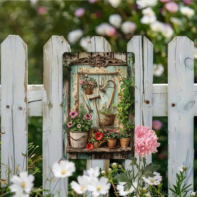 Vintage floral metal tin signa - đánh giá và giá Home Office And Library