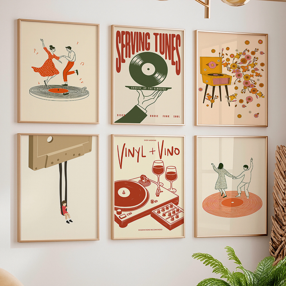 1pc Vintage Music Canvas Poste - đánh giá và giá Home Office Furniture