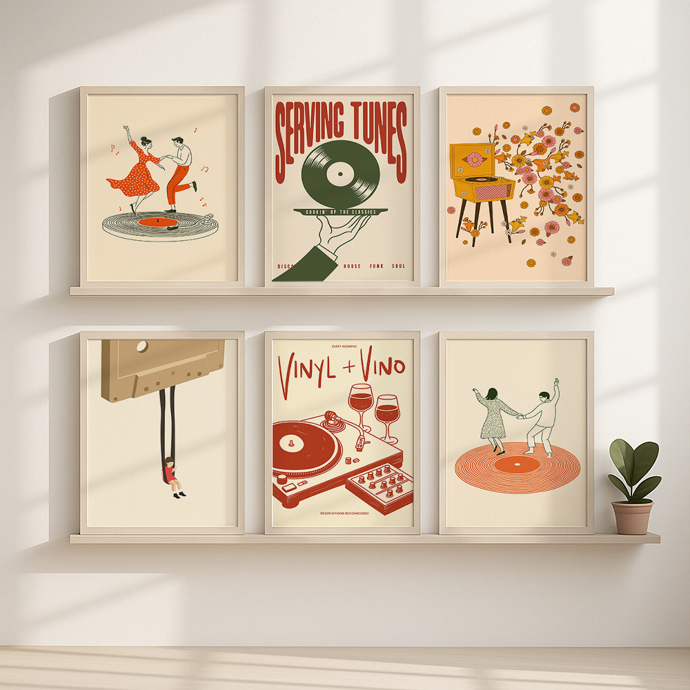 1pc Vintage Music Canvas Poste - đánh giá và giá Home Office Furniture