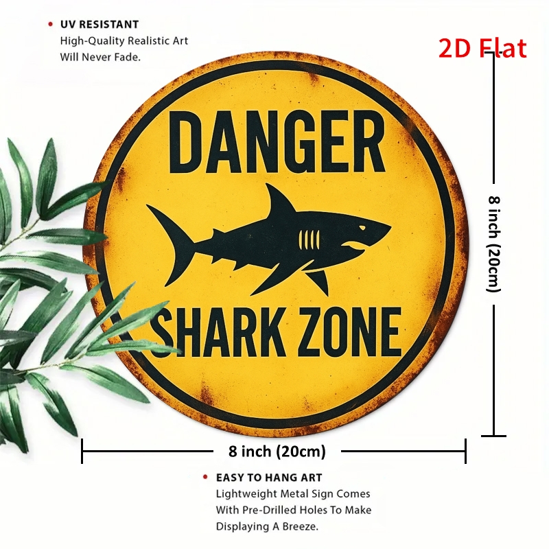 2D Metal Sign Shark Danger Zon - đánh giá và giá Home Office Ideas