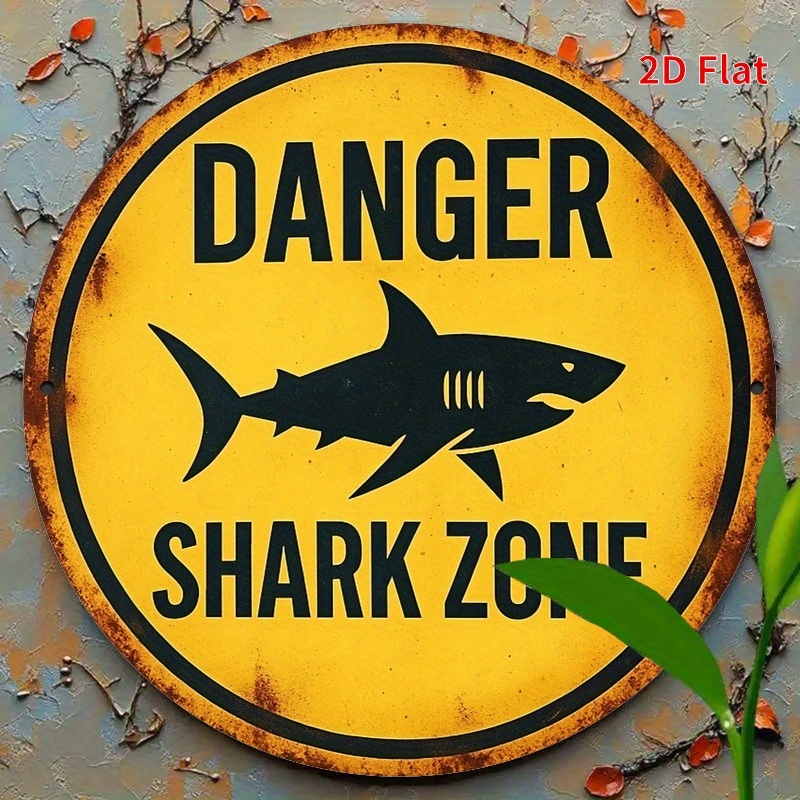 2D Metal Sign Shark Danger Zon - đánh giá và giá Home Office Ideas