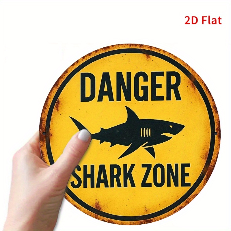 2D Metal Sign Shark Danger Zon - đánh giá và giá Home Office Ideas