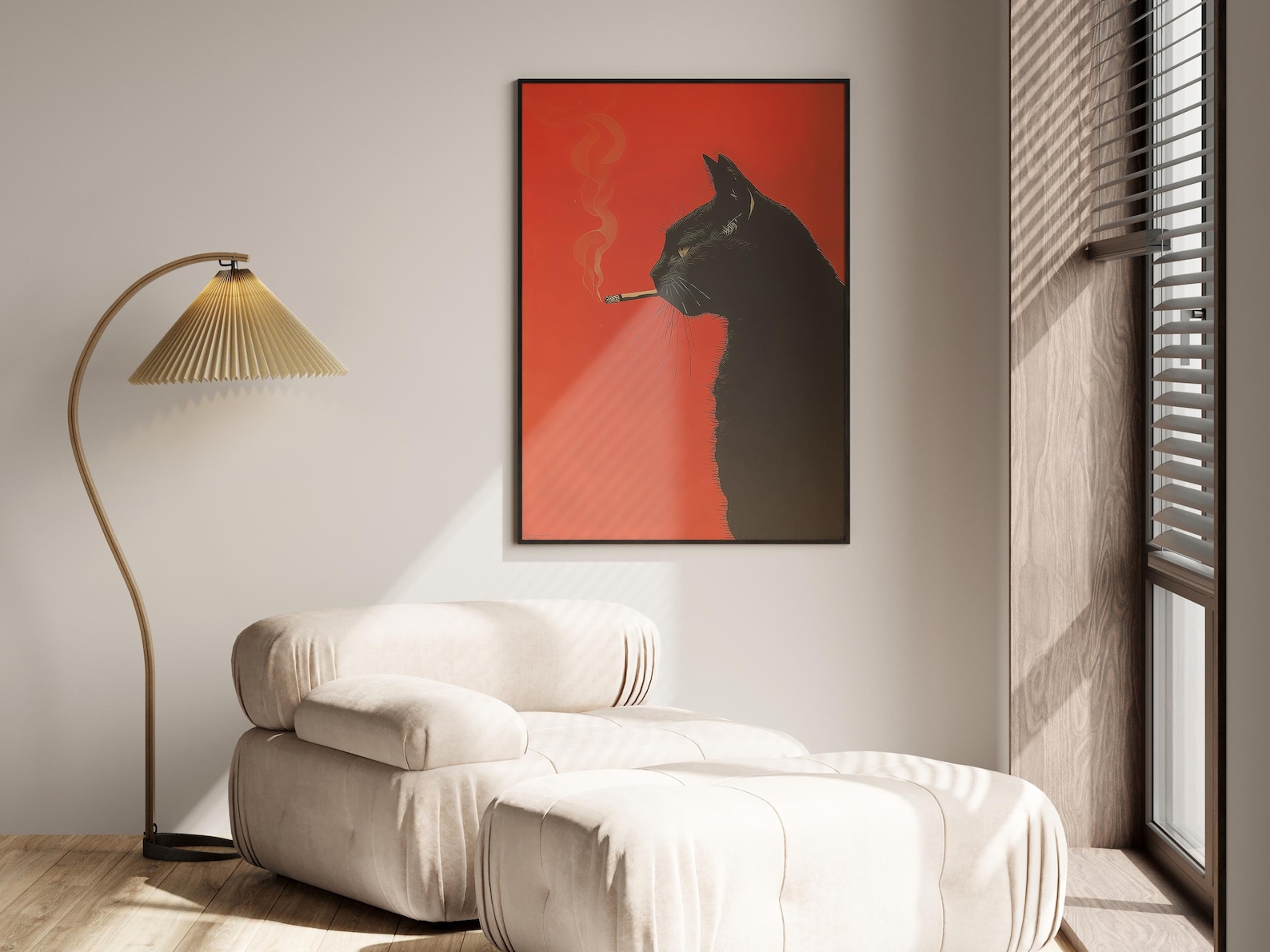 Vintage Black Cat Smoking Canv - đánh giá và giá Home Office Furniture