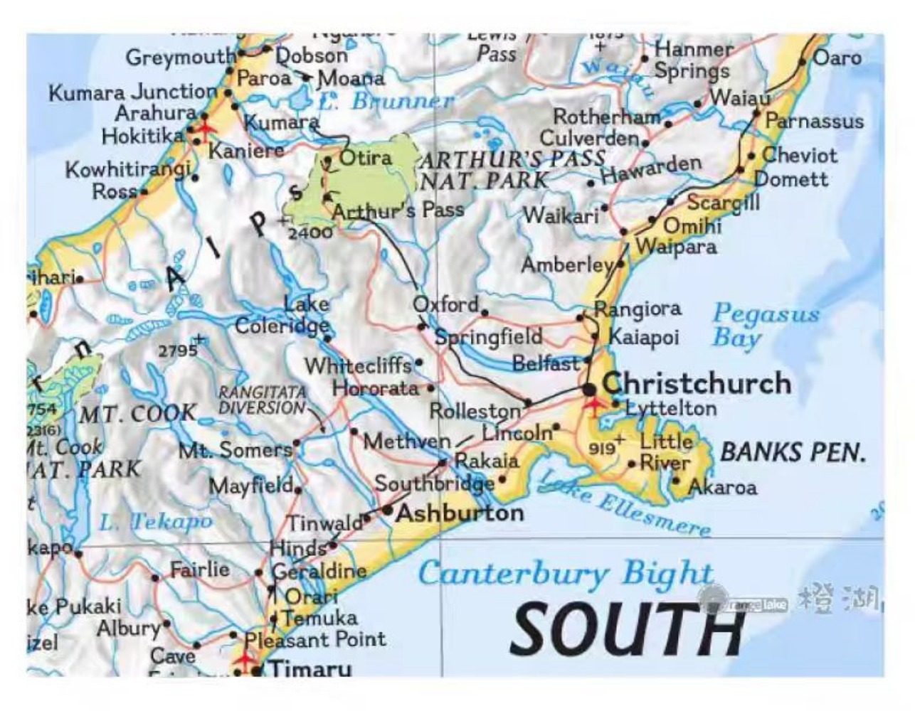Large HD New Zealand Map Poste - đánh giá và giá Home Office And Library